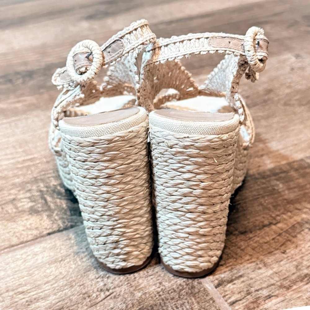 Paloma Barceló Women's Natural Raffia Espadrilles Wedge Heel, Cream,38 (8) - Picture 4 of 9